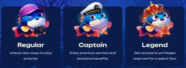 Fugu Casino VIP-Stufen – Regular, Captain und Legend